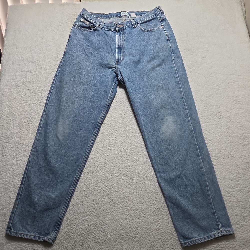Vintage Calvin Klein Jeans Mens 32x31 Easy Fit Doublestone Light Wash Denim Blue - Picture 1 of 10